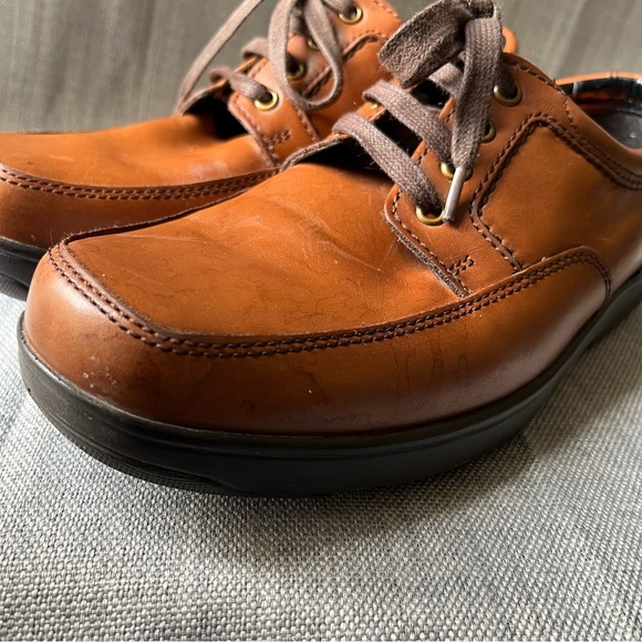 M&S Shoes Mens US 8 Brown Faux Leather Air Flex Total Comfort Extra Wide Fit - Picture 10 of 16